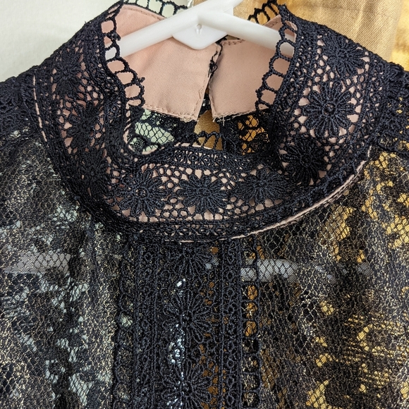 Little Mistress Maternity Allover Cutwork Lace Midi Dress - Picture 6 of 10